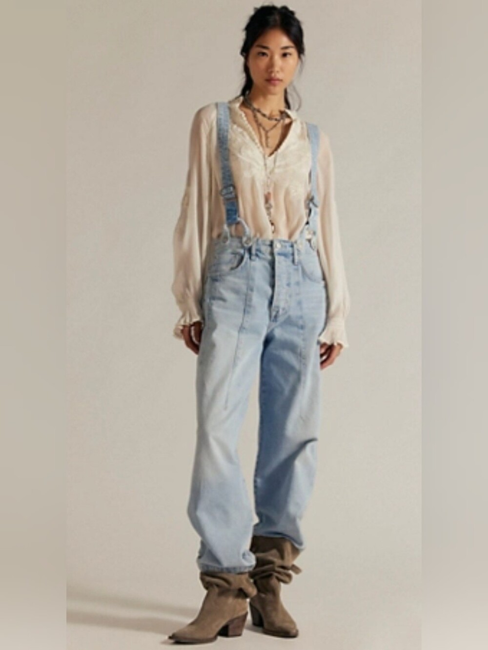 Free People We The Free Berkley Suspender Jeans- Homecoming